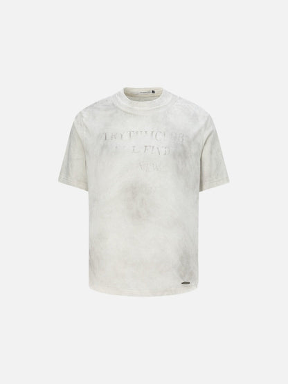 DAXUEN Faded text graphic short-sleeved T-shirt