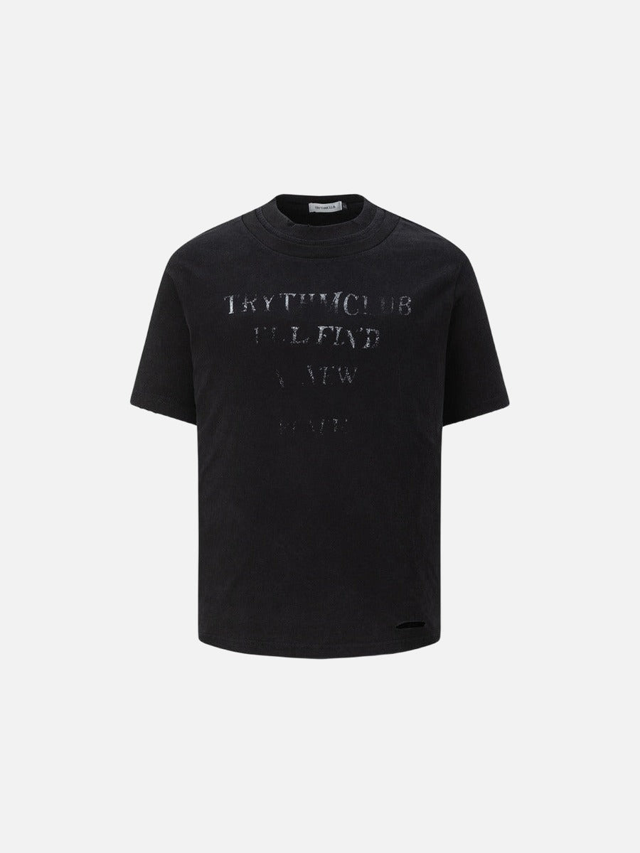 DAXUEN Faded text graphic short-sleeved T-shirt