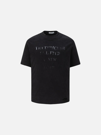 DAXUEN Faded text graphic short-sleeved T-shirt