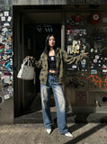 DAXUEN faded vintage blue wide-leg jeans — model photo