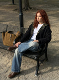 DAXUEN Pair of loose-fit wide-leg denim jeans in medium blue wash — model photo
