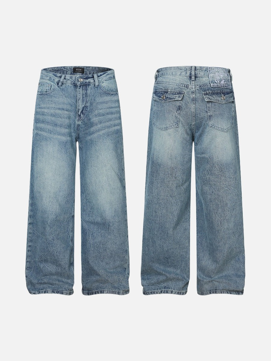 DAXUEN Faded wide-leg denim jeans