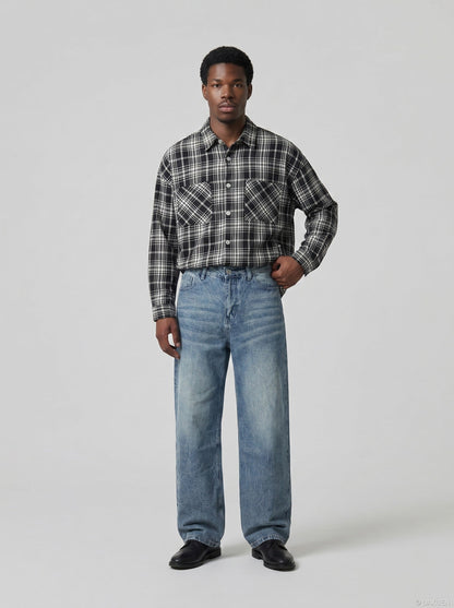 DAXUEN faded-wide-leg-denim-jeans-trousers — model photo