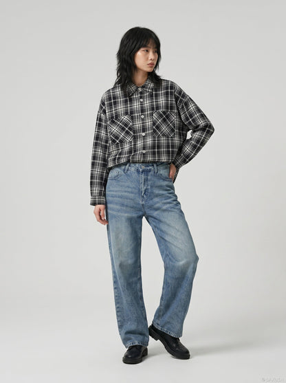DAXUEN faded-wide-leg-denim-jeans-trousers — model photo
