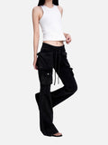 DAXUEN faded medium-dark blue wide-leg denim pants