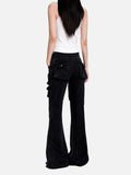 DAXUEN faded medium-dark blue wide-leg denim pants