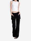 DAXUEN faded medium-dark blue wide-leg denim pants