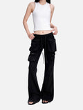 DAXUEN faded medium-dark blue wide-leg denim pants