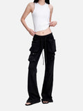 DAXUEN faded medium-dark blue wide-leg denim pants