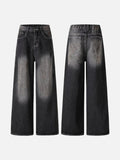 DAXUEN Faded wide-leg denim trousers with contrasting stitching