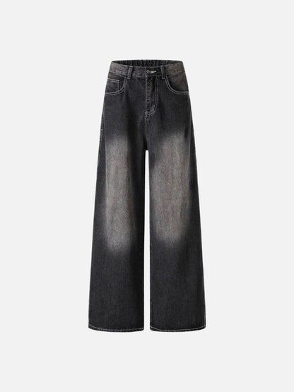 DAXUEN Faded wide-leg denim trousers with contrasting stitching