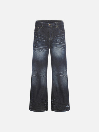 DAXUEN Faded wide-leg jeans in washed denim finishes