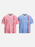 DAXUEN light pink faded winged graphic retro sports tee