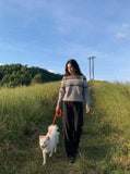 Fair Isle Pattern Knitted Crew Neck Sweater