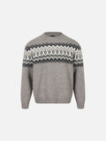 Fair Isle Pattern Knitted Crew Neck Sweater