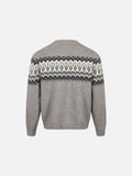 Fair Isle Pattern Knitted Crew Neck Sweater