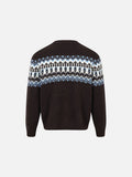 Fair Isle Pattern Knitted Crew Neck Sweater