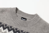Fair Isle Pattern Knitted Crew Neck Sweater