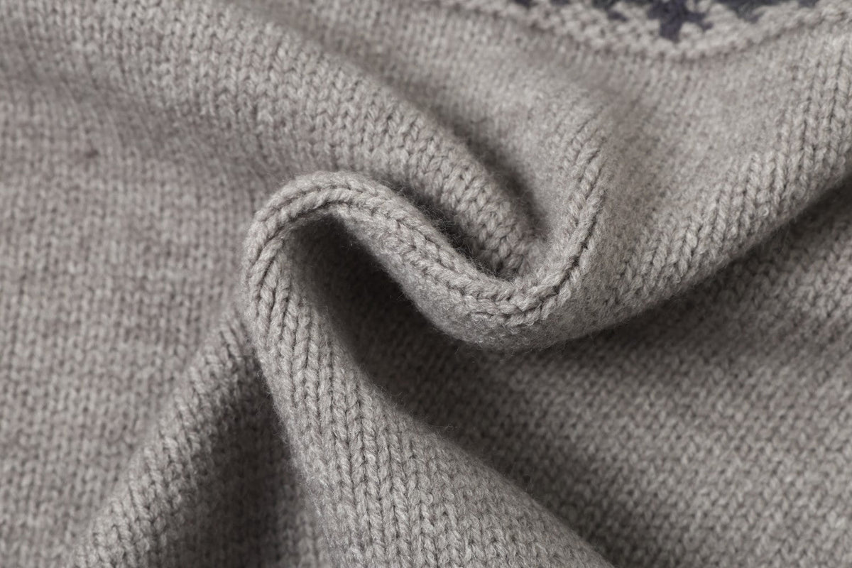 Fair Isle Pattern Knitted Crew Neck Sweater