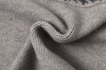 Fair Isle Pattern Knitted Crew Neck Sweater