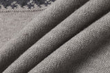 Fair Isle Pattern Knitted Crew Neck Sweater