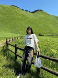 DAXUEN Loose fit short-sleeved crew neck T-shirt — model photo