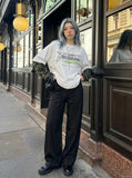 DAXUEN Faux layered long sleeve t-shirt with camouflage sleeves — model photo