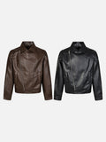 DAXUEN Men's relaxed-fit faux leather jacket