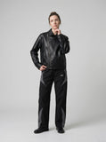 DAXUEN Men's relaxed-fit faux leather jacket — model photo