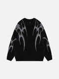 Faux Mink Abstract Pattern Crew Sweater