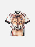 Fierce Cat Graphic V-Neck T-Shirt