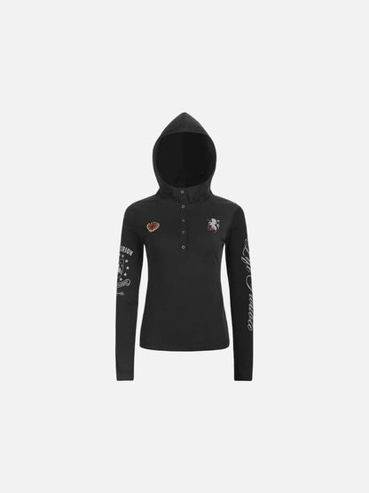 DAXUEN Fitted long sleeve hooded top