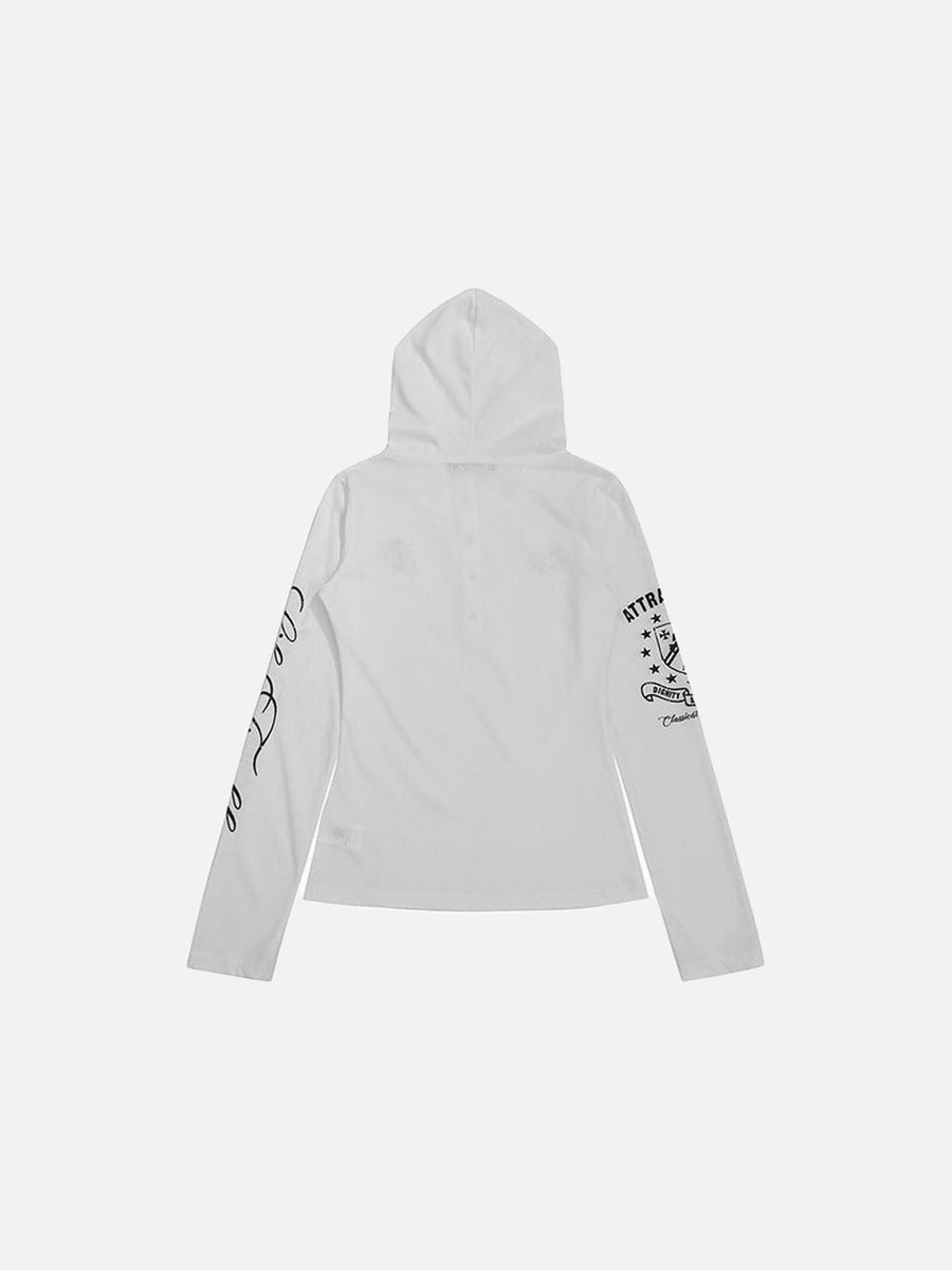 DAXUEN Fitted long sleeve hooded top