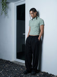 DAXUEN Women's fitted zip-up top with short sleeves — model photo