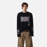 DAXUEN light grey oversized flag long sleeve top