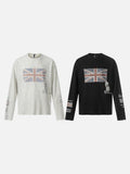 DAXUEN light grey oversized flag long sleeve top