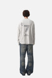 DAXUEN light grey oversized flag long sleeve top