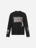 Flag Waffle Knit Long Sleeve Top