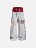 Flame-Embroidered Wide-Leg Sweatpants