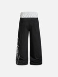 Flame-Embroidered Wide-Leg Sweatpants