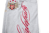 Flame-Embroidered Wide-Leg Sweatpants