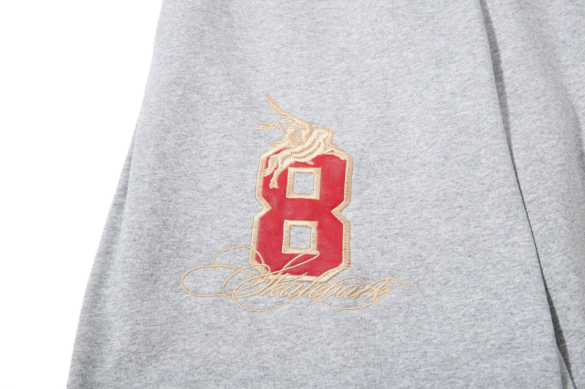 Flame-Embroidered Wide-Leg Sweatpants
