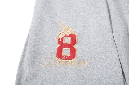 Flame-Embroidered Wide-Leg Sweatpants