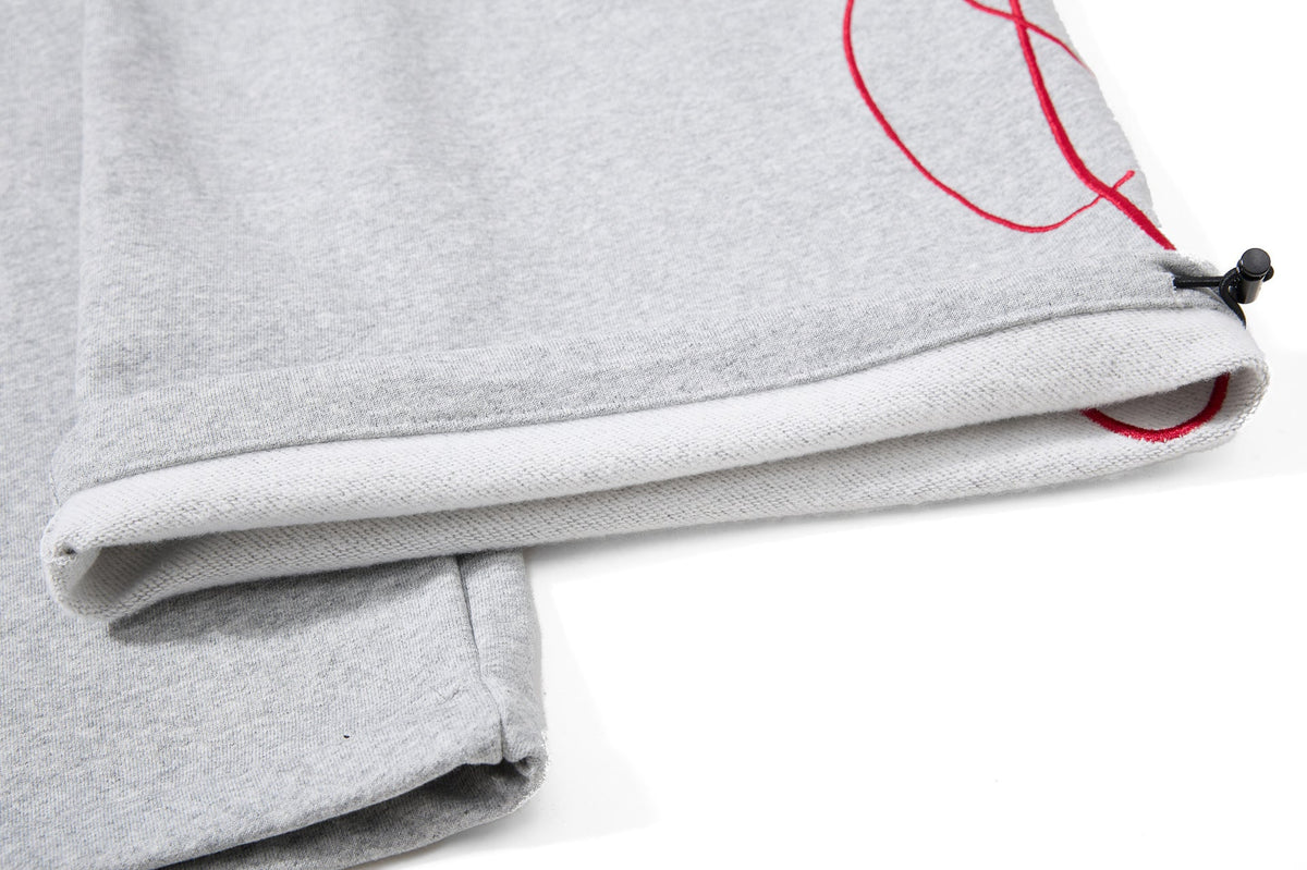 Flame-Embroidered Wide-Leg Sweatpants