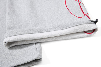 Flame-Embroidered Wide-Leg Sweatpants