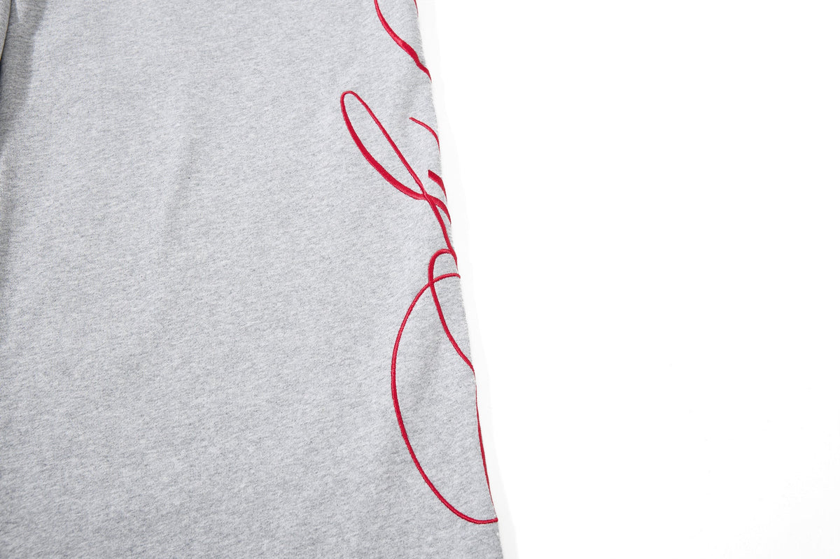 Flame-Embroidered Wide-Leg Sweatpants