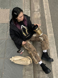 DAXUEN Flame graphic oversized t-shirt — model photo