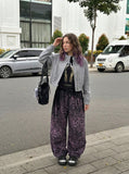 DAXUEN Flame graphic oversized t-shirt — model photo