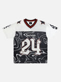 DAXUEN Short-sleeved jersey top with flame graphics