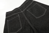 DAXUEN dark grey wide-leg shorts with flame graphics
